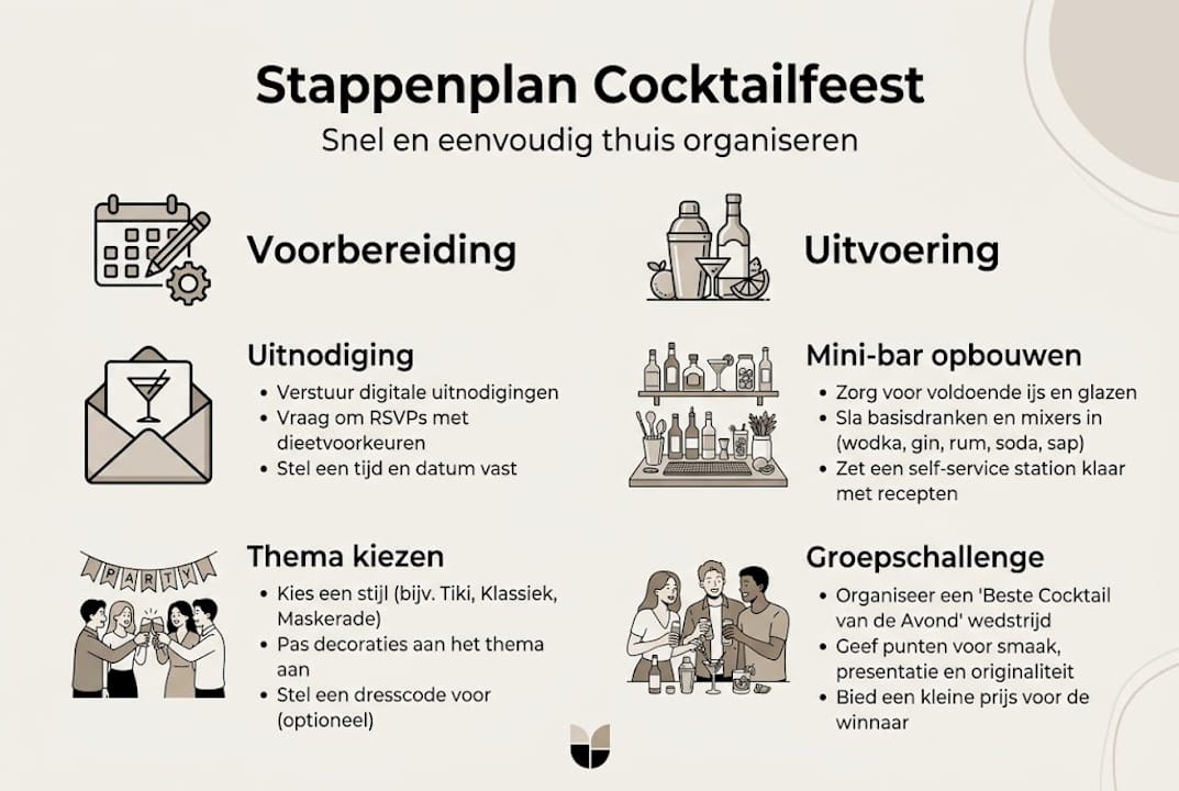 Stappenplan: zo organiseer je een onvergetelijk cocktailfeest bij je thuis