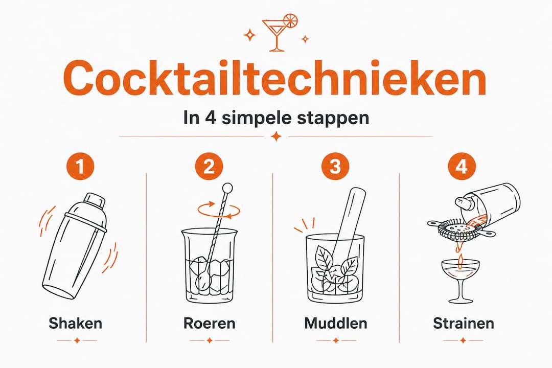 Overzicht: de vier onmisbare technieken voor het maken van cocktails