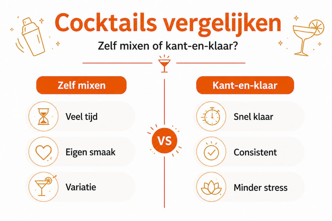 Infographic: zelf cocktails maken versus kant-en-klare cocktails – wat zijn de verschillen?