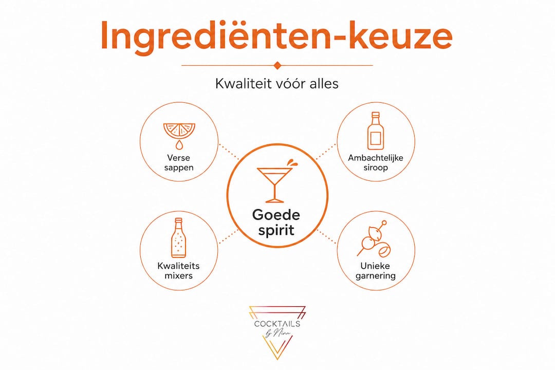Infographic: de opbouw van premium cocktailingrediënten in volgorde van belangrijkheid