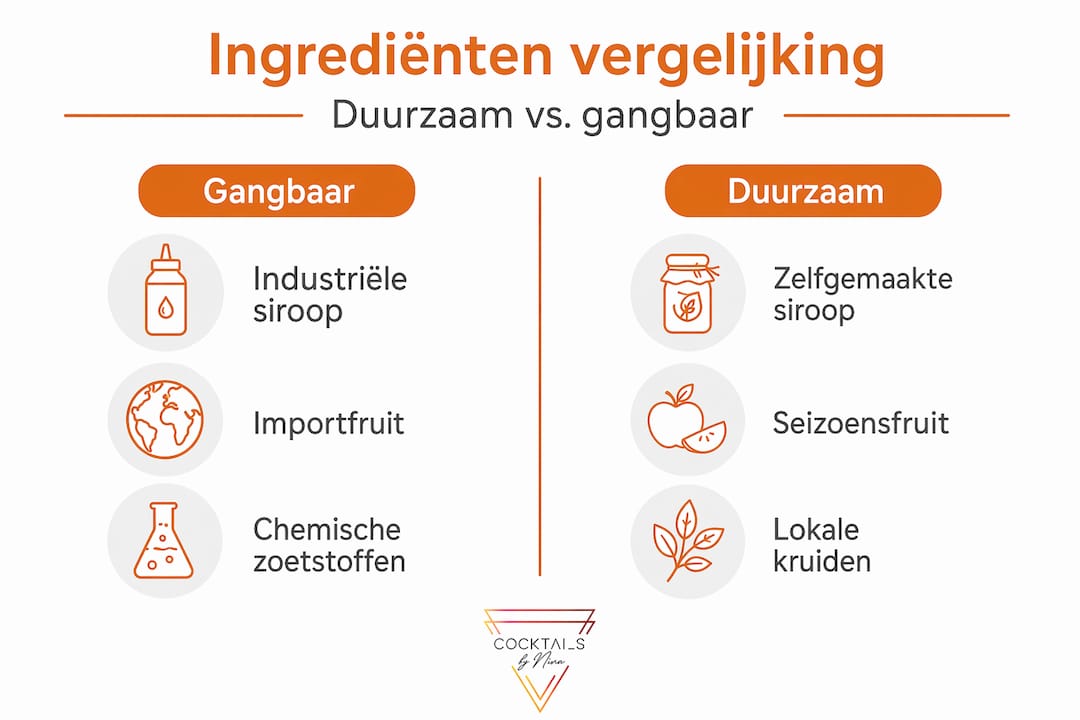 Infographic: Duurzame cocktailingrediënten versus traditionele keuzes