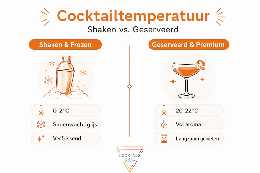 Overzichtelijke infographic: op welke temperatuur serveer je verschillende cocktails?