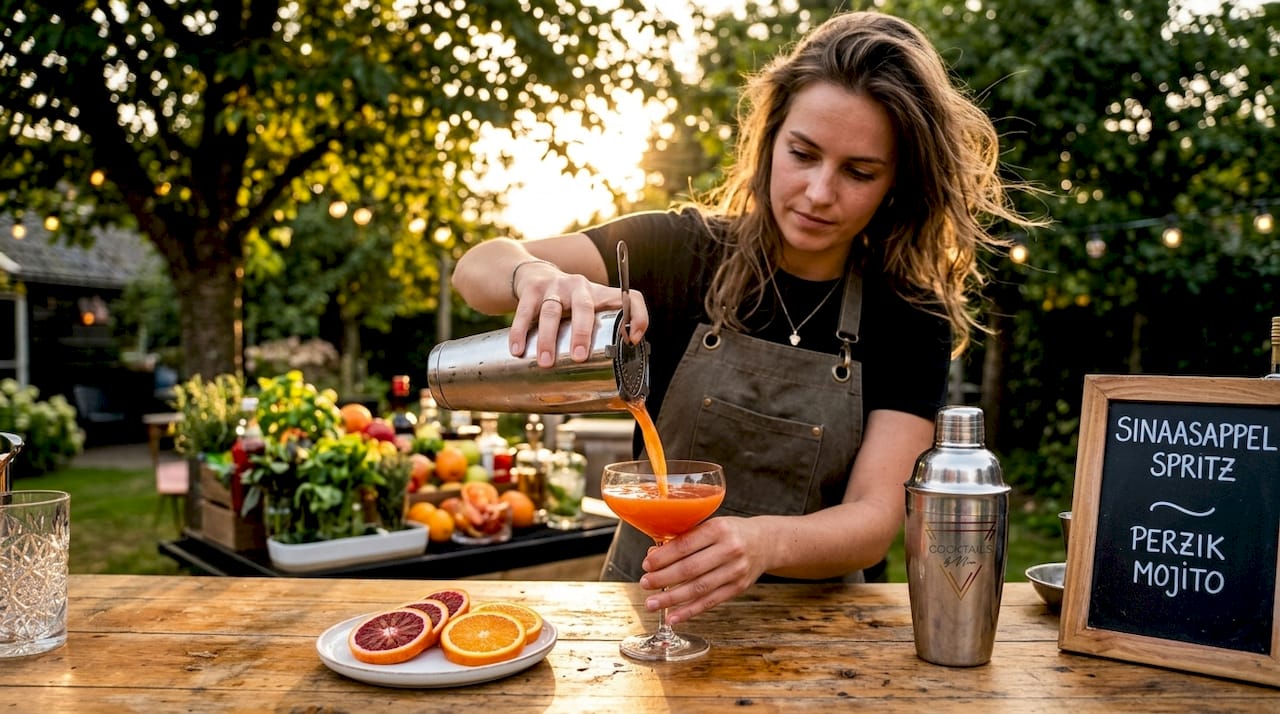 Tijdens een evenement staat de bartender achter de bar om de lekkerste cocktails te shaken.