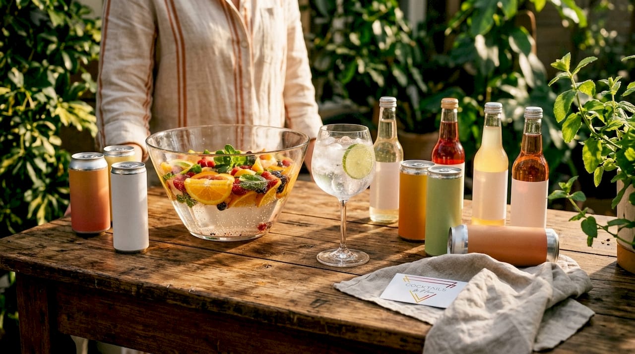 Overzicht van kant-en-klare cocktails in fles en blik