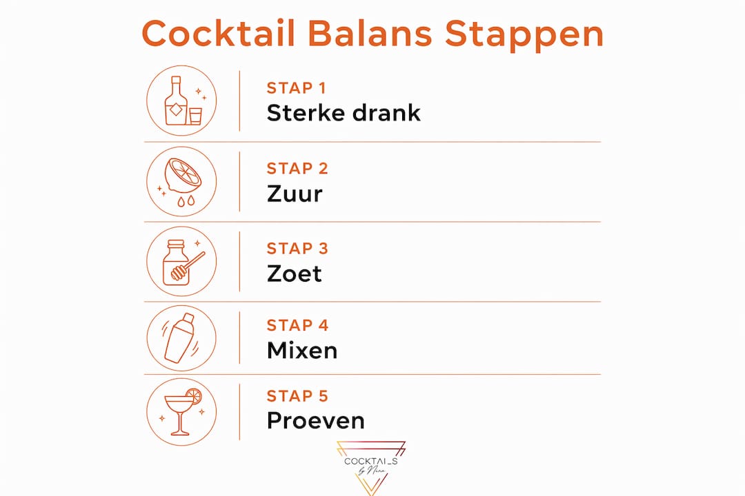 Infographic: zo mix je de perfecte cocktail – stap voor stap naar de ideale smaakbalans
