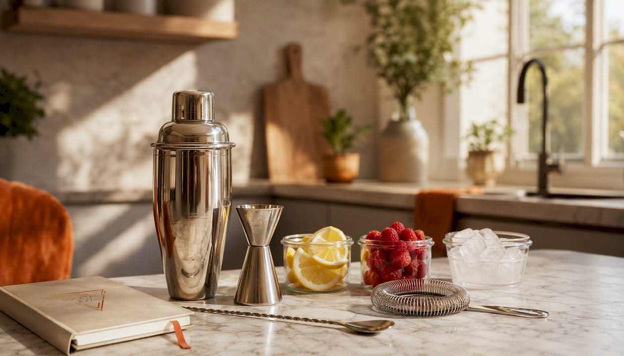 Essential tools and ingredients for the perfect cocktail