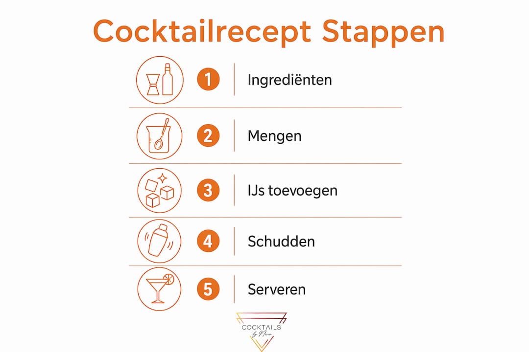 Clear infographic with step-by-step instructions for making cocktails yourself