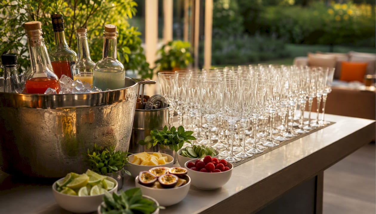 Bar à cocktails pratique et atmosphérique pour votre événement