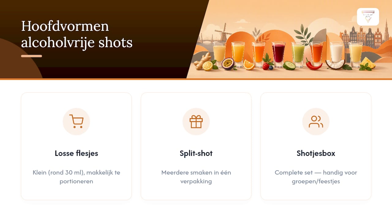 Vergelijking van drie soorten alcoholvrije shots