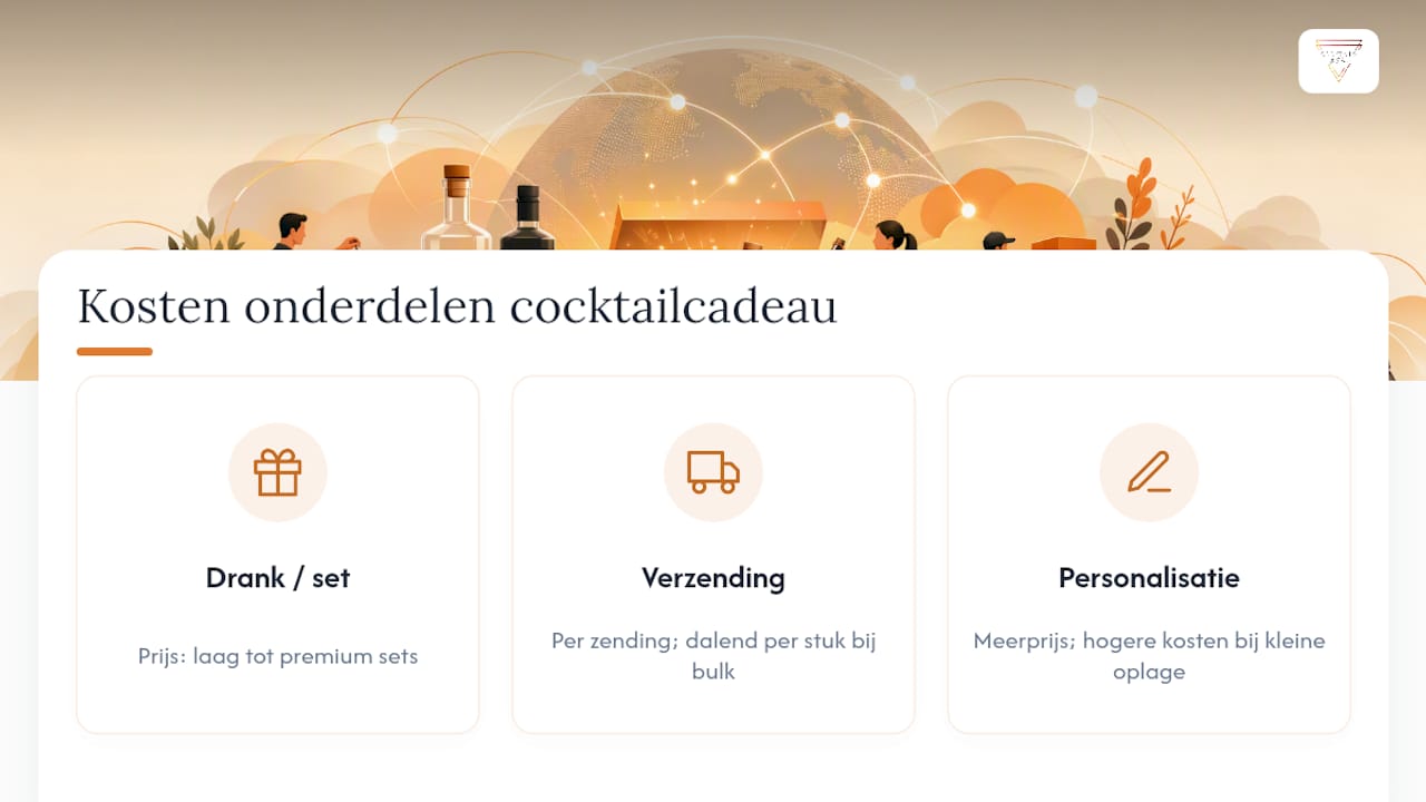 Trois composantes de coût d'un cadeau cocktail