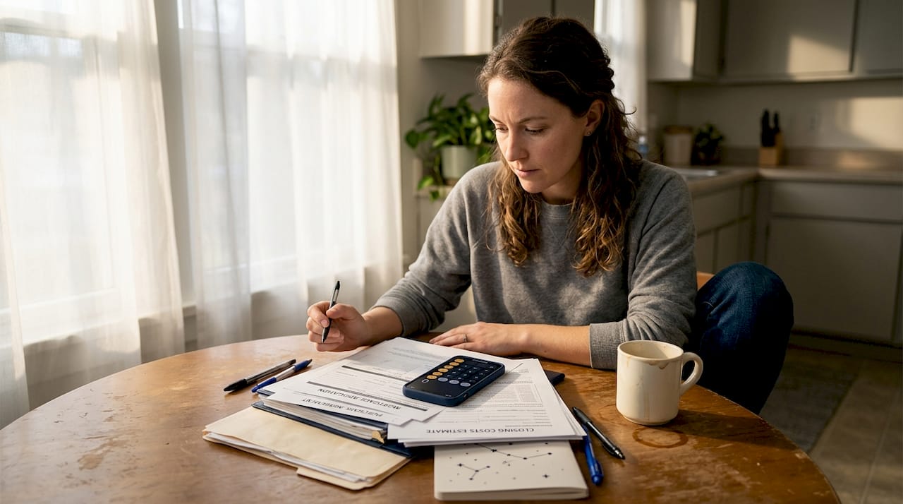 Homebuyer reviewing mortgage insurance paperwork