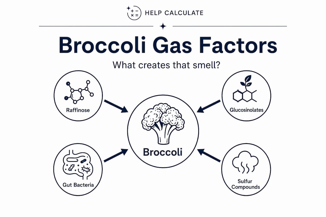 Hierarchy infographic on broccoli gas causes