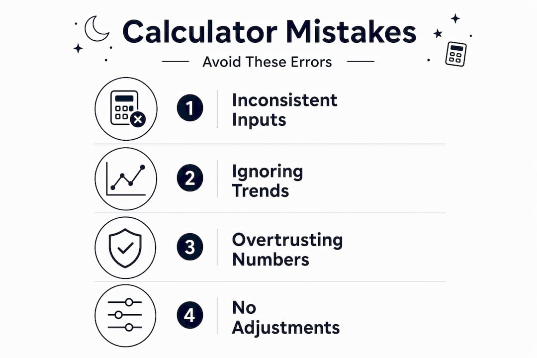 Infographic showing top workout calculator mistakes