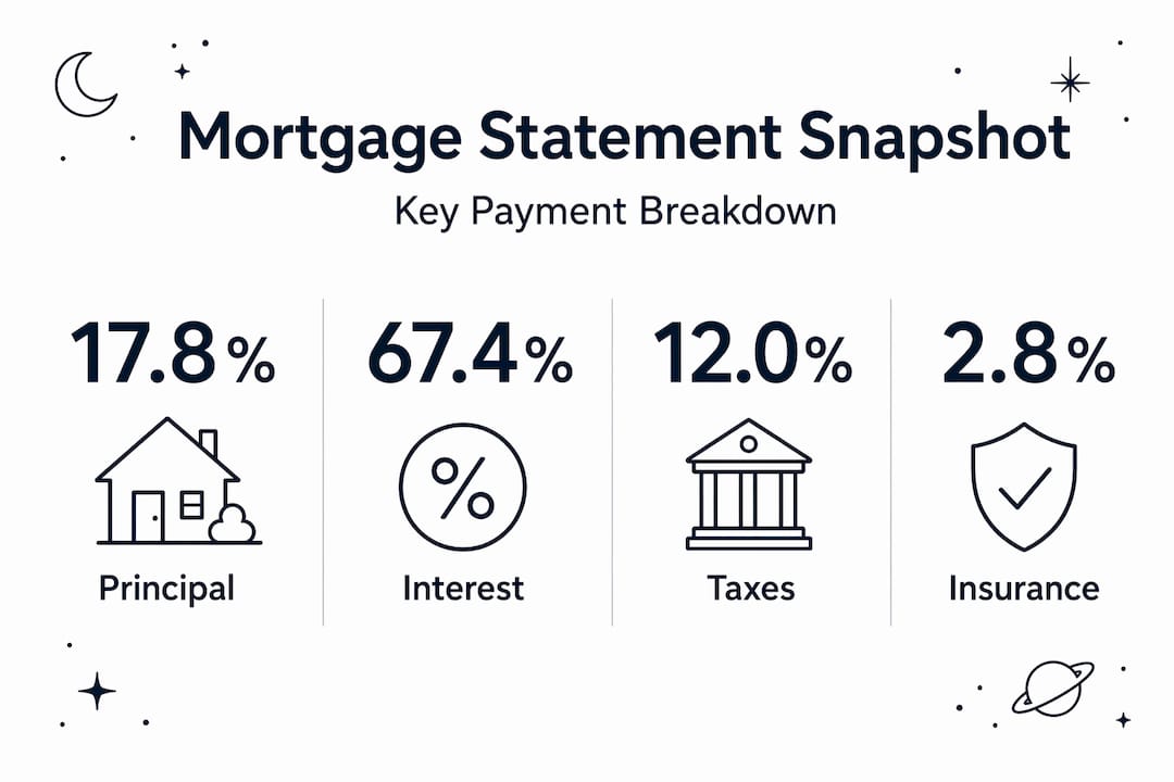 Infographic showing mortgage payment breakdown by percentage