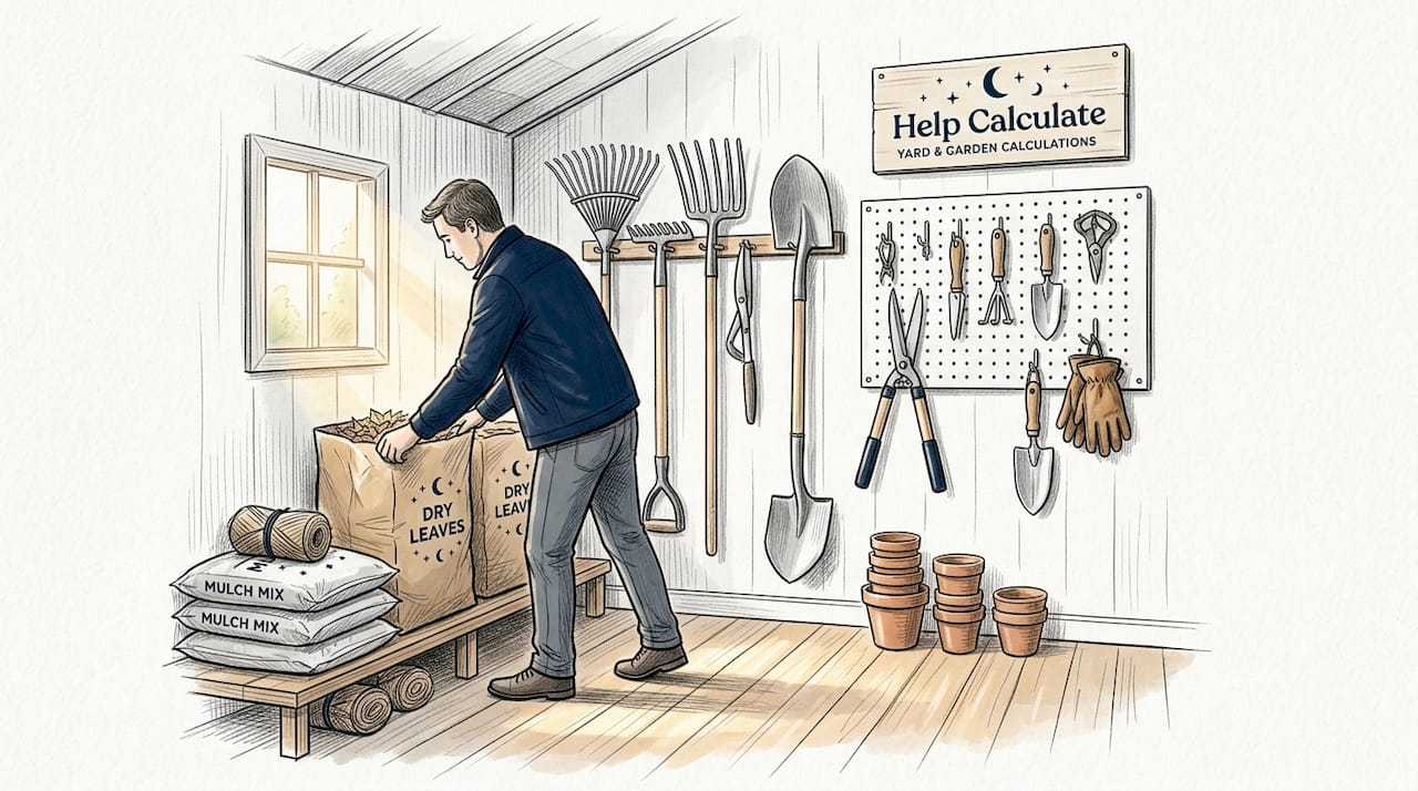 Mulch storage and selection in garage