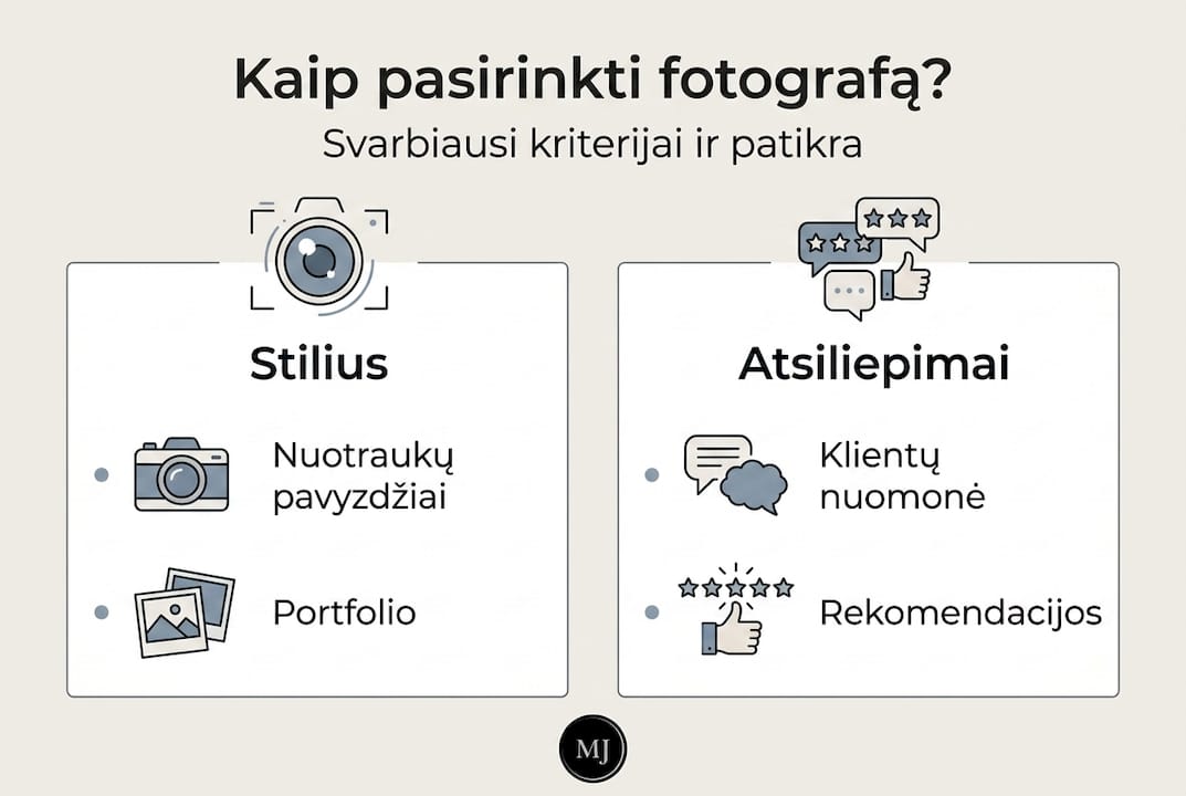 Infografikas: į ką atkreipti dėmesį renkantis fotografą vestuvėms