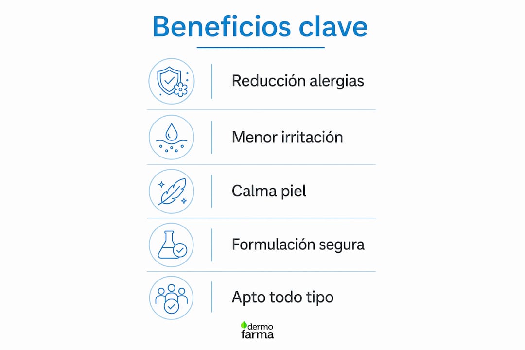 Infografía con las ventajas más destacadas de los productos hipoalergénicos