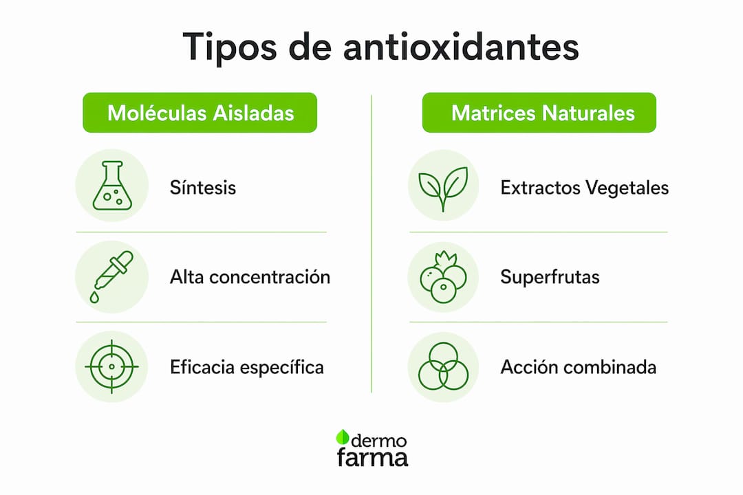 Infografía: ¿Qué tipos de antioxidantes se utilizan en cosmética? Comparativa y beneficios