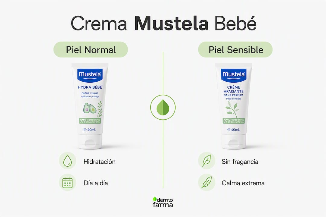 Infografía: ¿Qué crema Mustela es la más adecuada para cada tipo de piel de tu bebé?