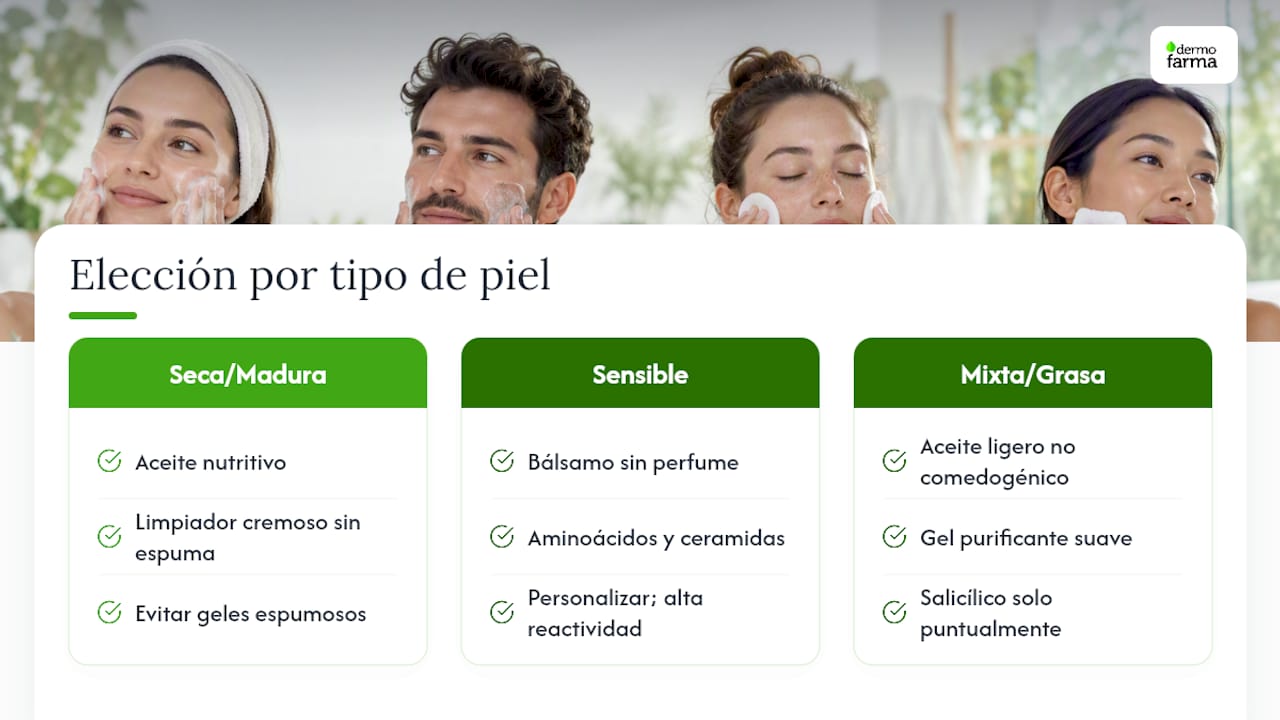 Opciones de doble limpieza según el tipo de piel