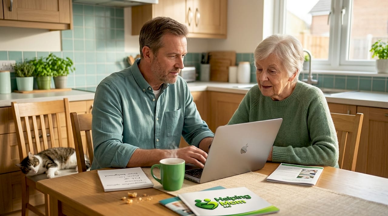 Family discussing senior ride options