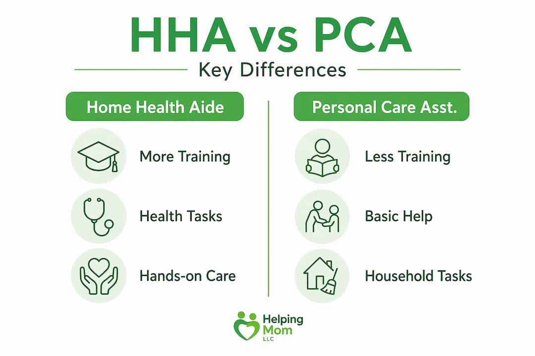 Infographic comparing HHA and PCA side by side
