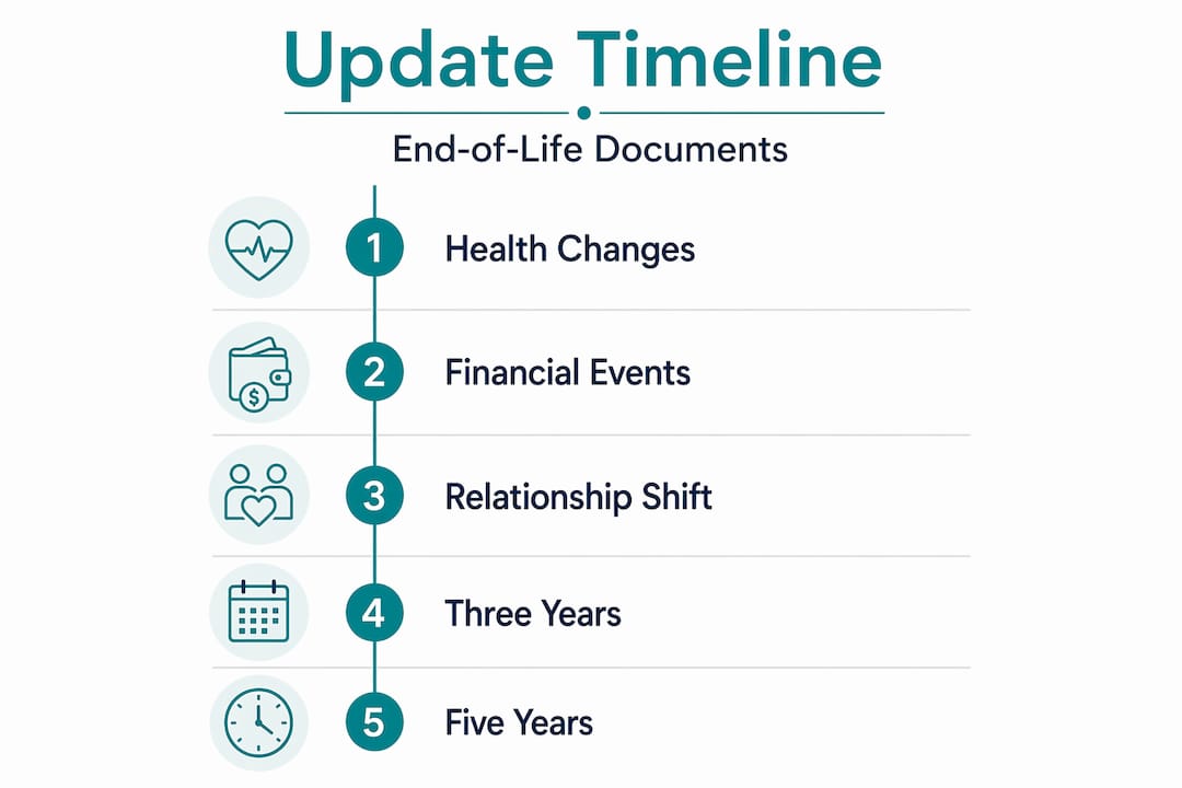 Infographic timeline for document review steps