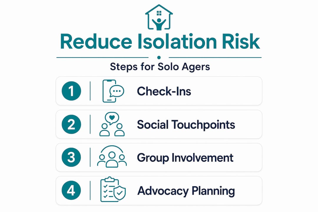 Infographic vertical steps to reduce isolation risk