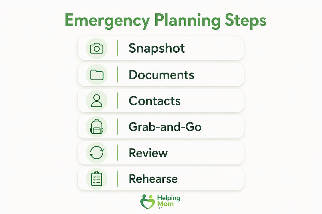 Infographic showing key emergency planning steps