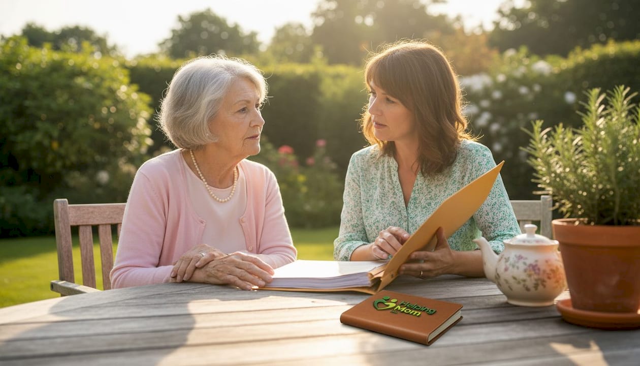 Adult daughter discussing power of attorney with aging mother
