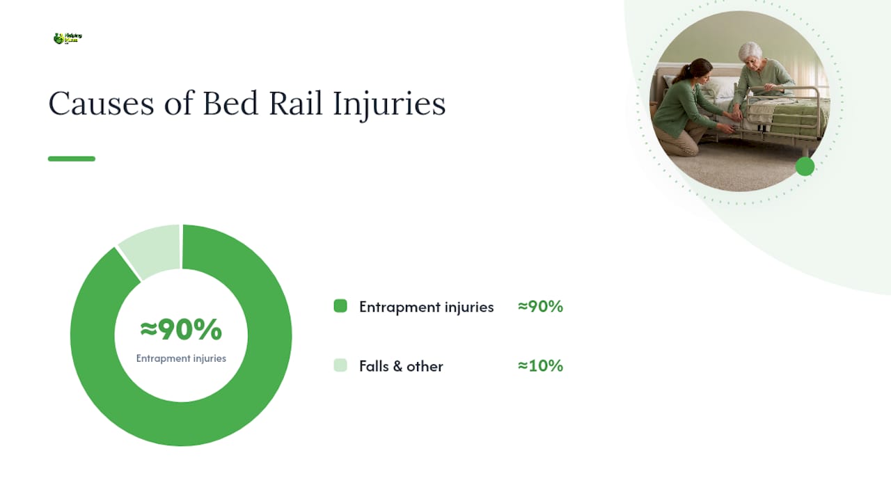 Diagram comparing bed rail entrapment and fall injury risks