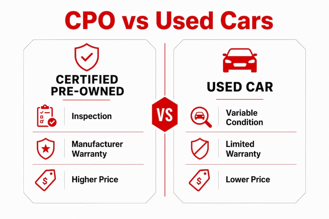 Infographic comparing certified pre-owned and used cars