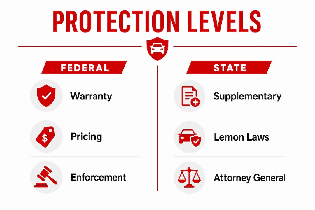 Infographic comparing federal and state protections