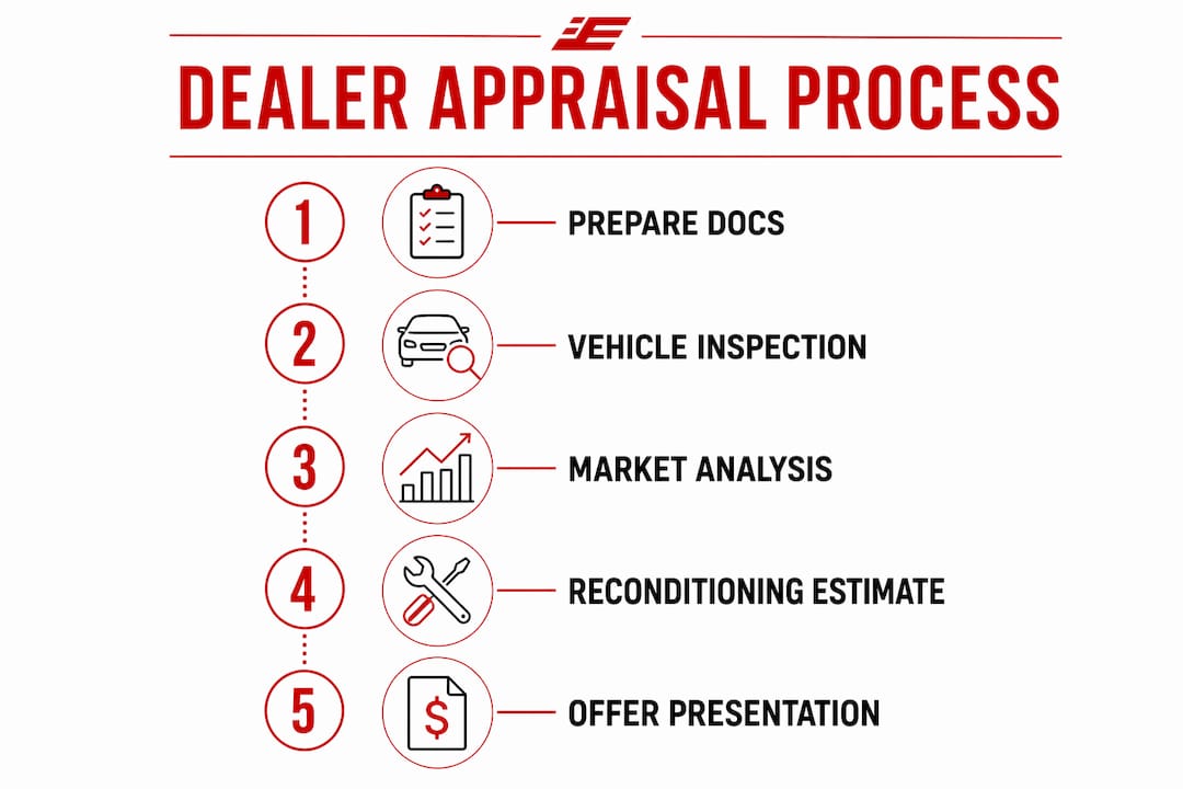 Infographic showing dealer appraisal process steps