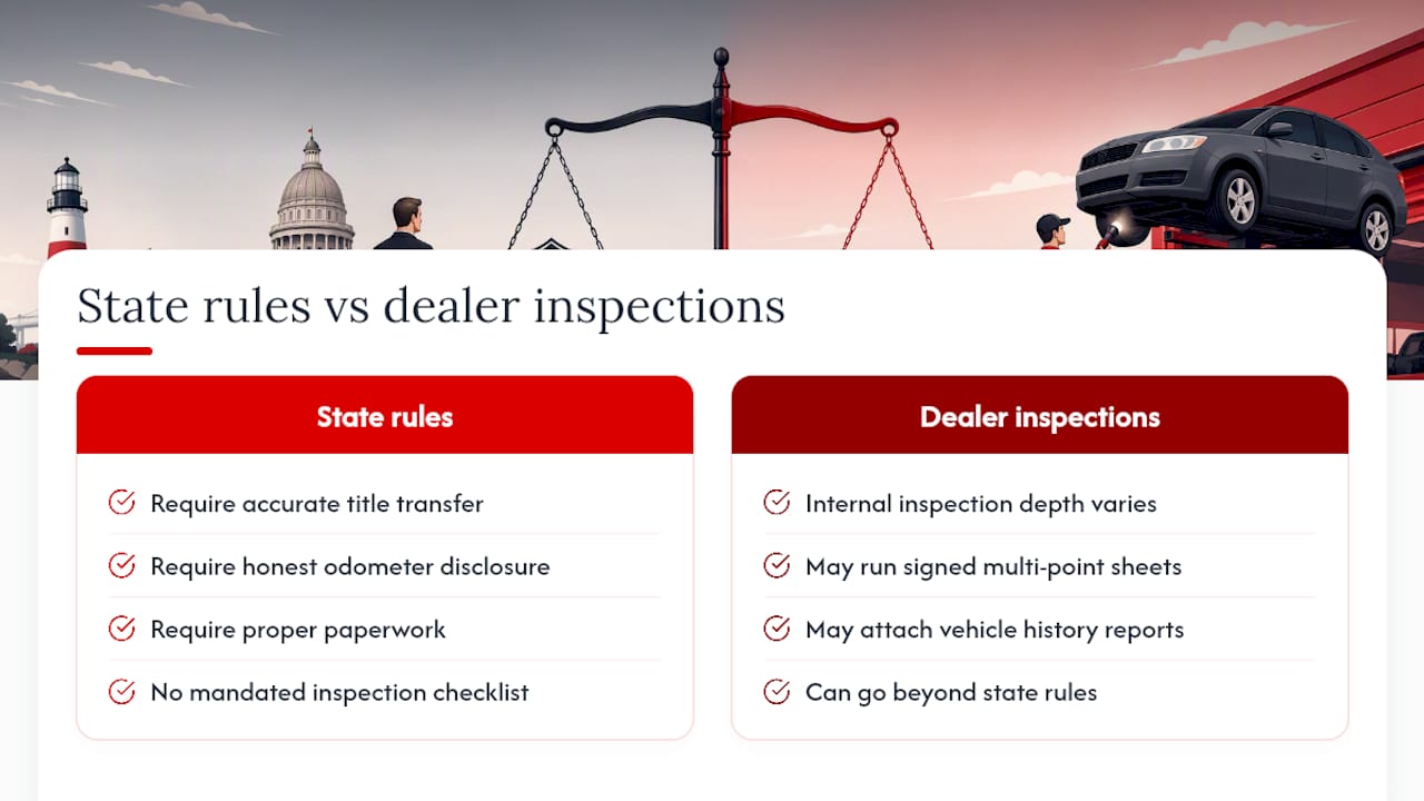 Rhode Island Rules Dealers Follow for Pre-Sale Inspections — overview diagram