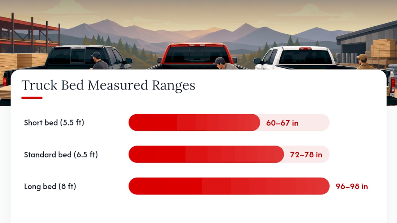 Comparison of truck bed length ranges