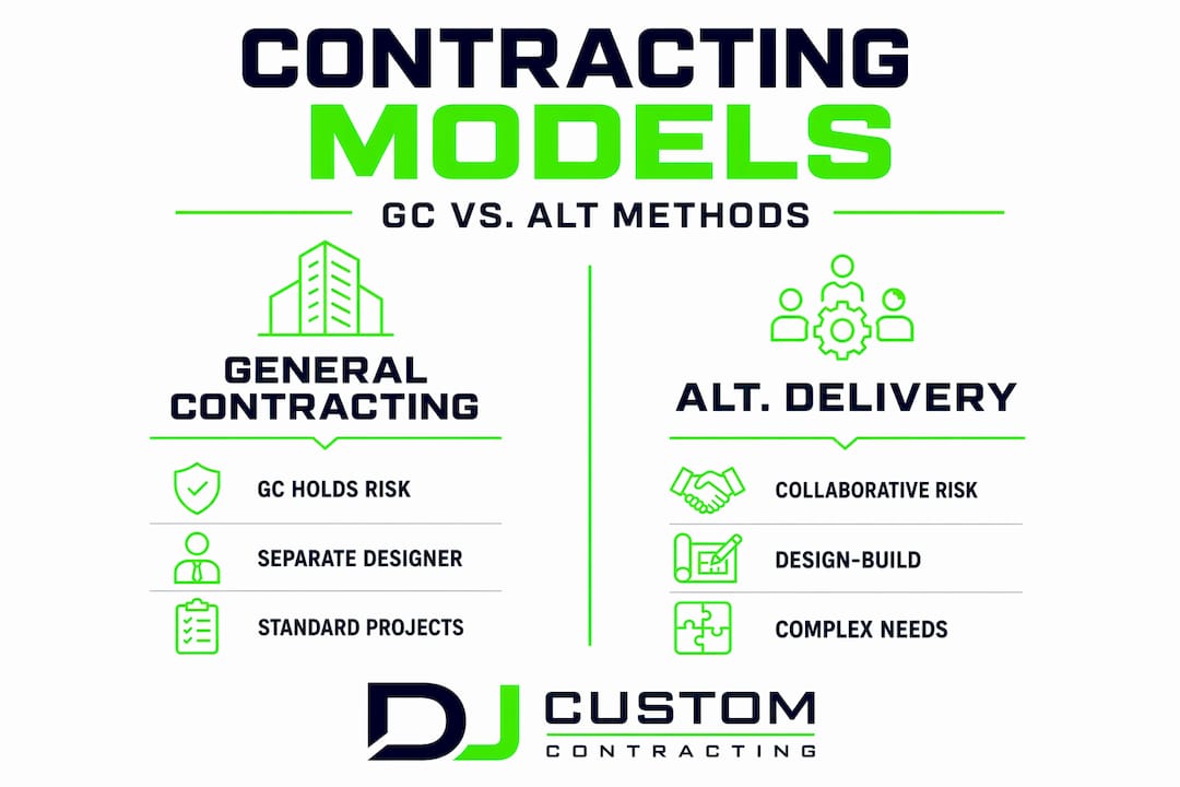 Infographic comparing commercial contracting models