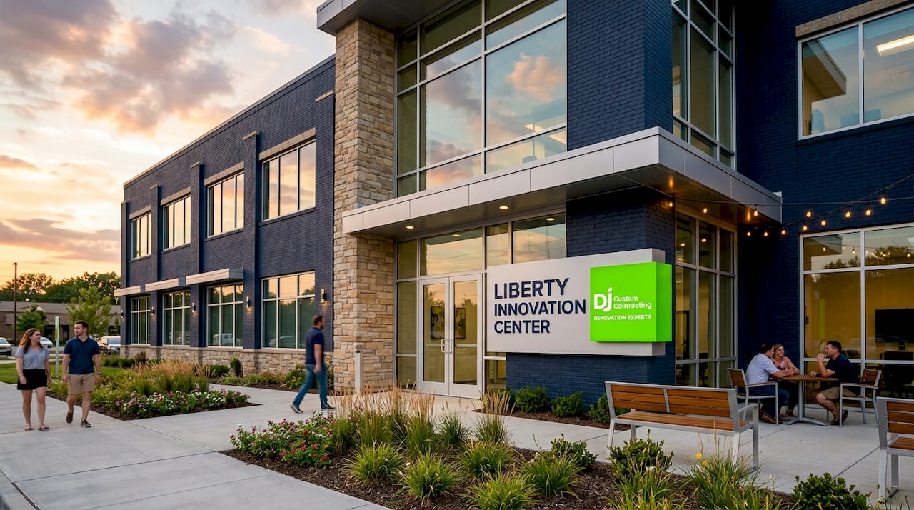 Exterior of upgraded commercial office building