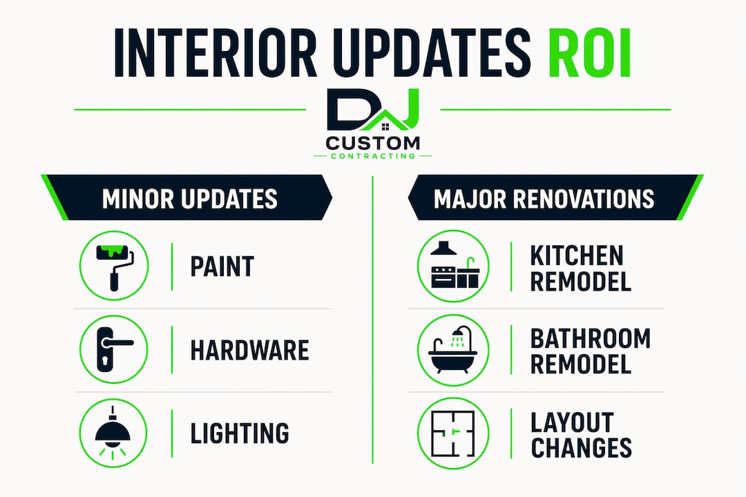 Infographic comparing interior update costs and ROI