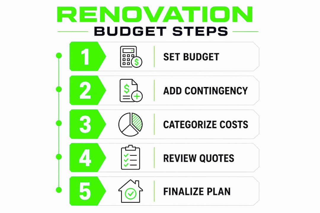 Infographic illustrating budget planning steps
