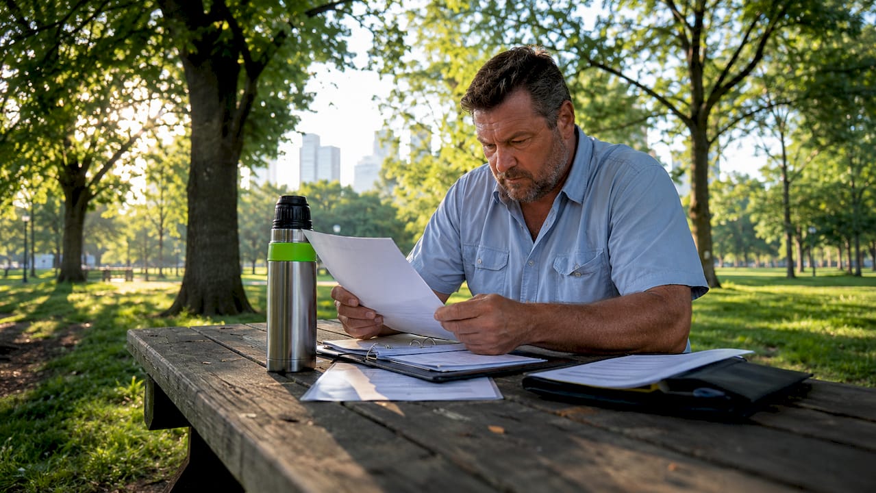 Facility manager reviewing maintenance checklist