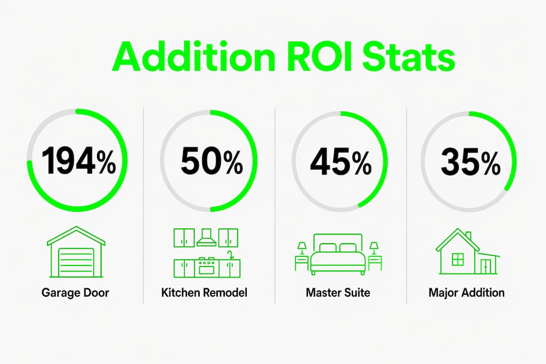 Infographic showing ROI stats for home additions