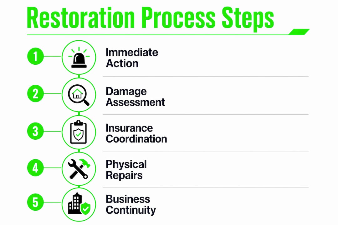 Infographic showing key restoration process steps