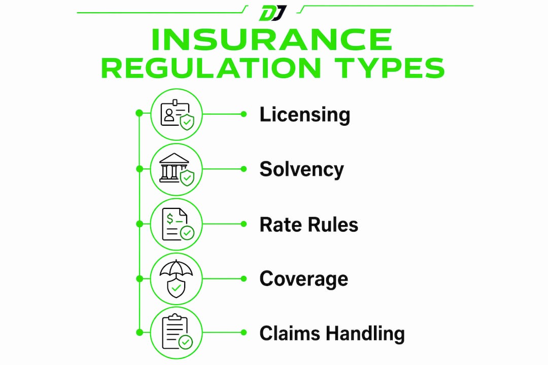Infographic illustrating types of insurance regulations