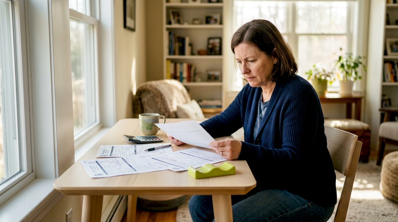 Homeowner reviewing home addition permit documents