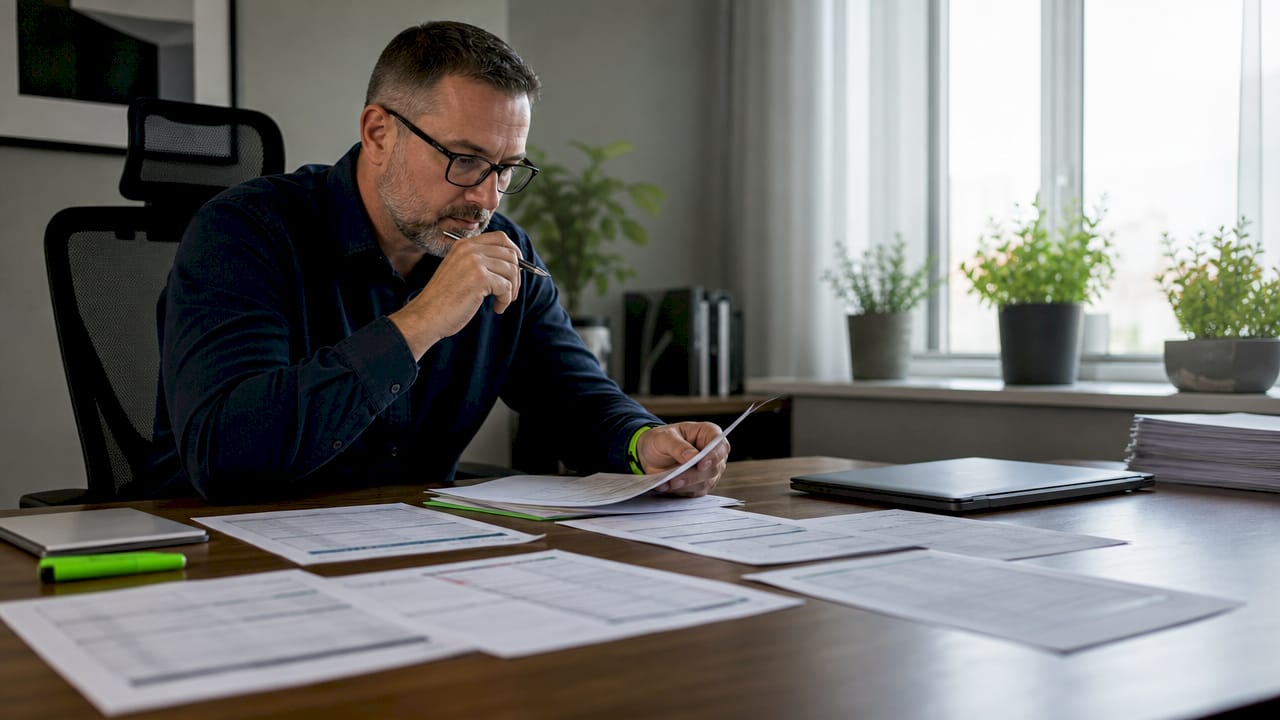 Compliance officer reviewing audit reports