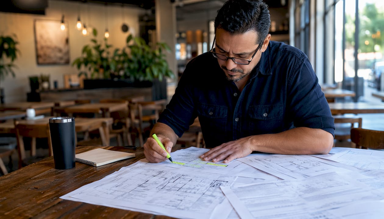 NYC property owner reviewing renovation permits