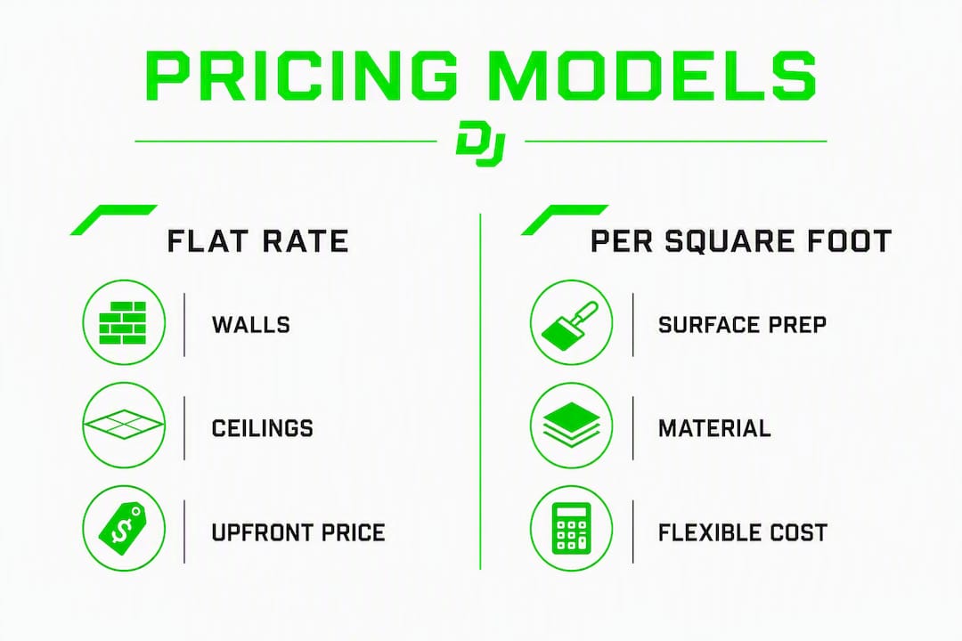 Infographic comparing apartment painting pricing models