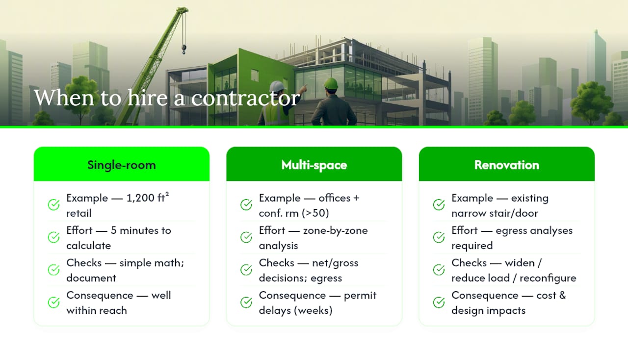 A contractor's perspective on when to hire a professional — overview diagram