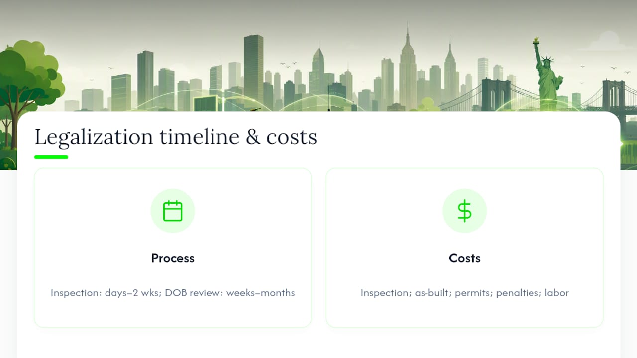 Legalization process timeline and cost components